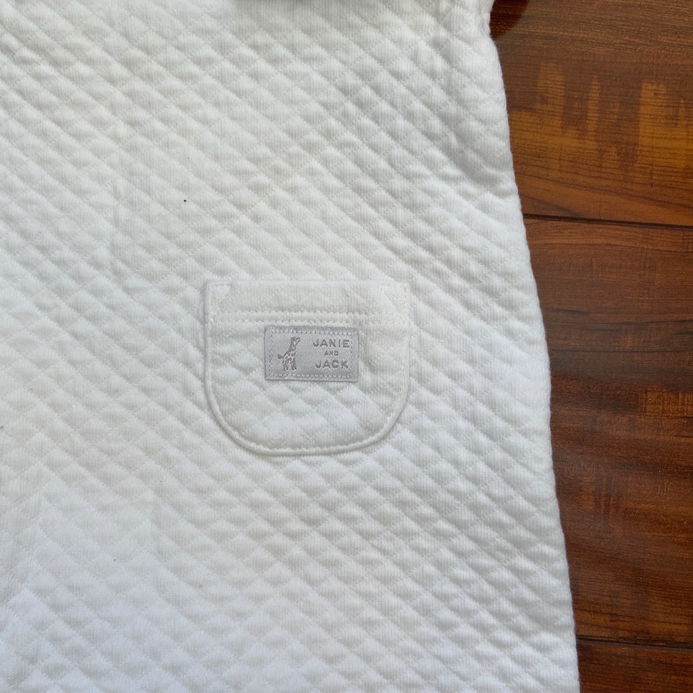 Janie and Jack White Quilted Sleeper Gray Giraffe - Picture 6 of 8